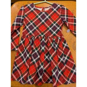 George Girls Long Sleeve Dress And Leggings Red Tartan Sparkle Plaid Size 2T NWT